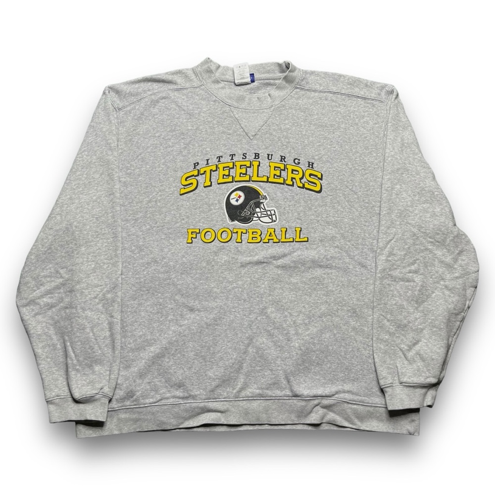 Vintage 00s Pittsburgh Steelers FB Reebok Sweatshirt Grey Crewneck Size XL NFL